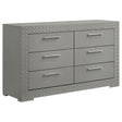 Furniture City Houma - Coaster - Ives 6-drawer Dresser Cabinet Grey High Gloss - 224973