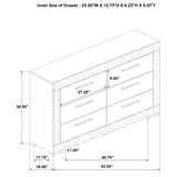 Ives 6-drawer Dresser Cabinet Grey High Gloss