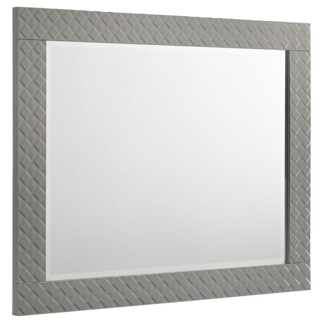 Furniture City Houma - Coaster - Ives Dresser Mirror Grey High Gloss - 224974