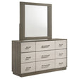 Furniture City Houma - Coaster - Fenwick 9-drawer Dresser with Mirror Grey Oak - 224983M