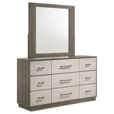 Furniture City Houma - Coaster - Fenwick 9-drawer Dresser with Mirror Grey Oak - 224983M