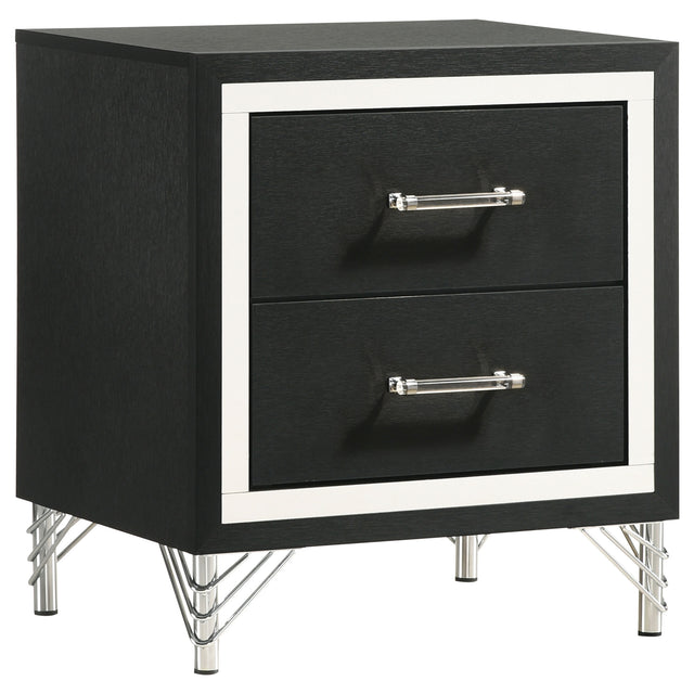 Furniture City Houma - Coaster - Lucia 2-drawer Nightstand Bedside Table Black - 224992