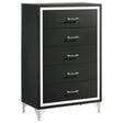 Furniture City Houma - Coaster - Lucia 5-drawer Bedroom Chest of Drawers Black - 224995