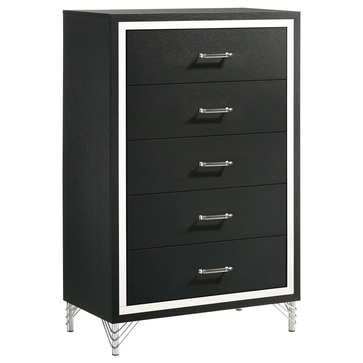 Furniture City Houma - Coaster - Lucia 5-drawer Bedroom Chest of Drawers Black - 224995