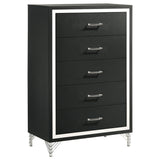 Furniture City Houma - Coaster - Lucia 5-drawer Bedroom Chest of Drawers Black - 224995