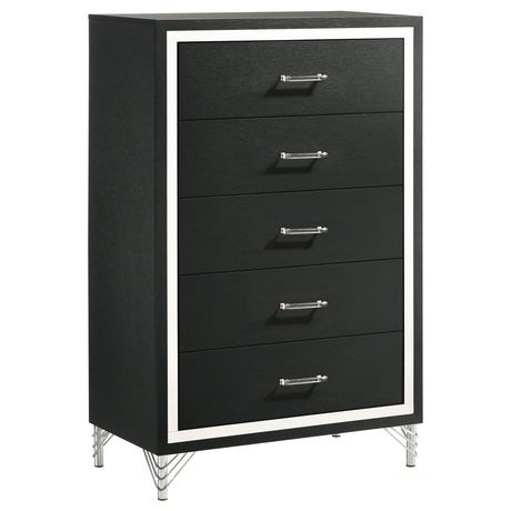 Furniture City Houma - Coaster - Lucia 5-drawer Bedroom Chest of Drawers Black - 224995