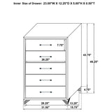 Lucia 5-drawer Bedroom Chest of Drawers Black