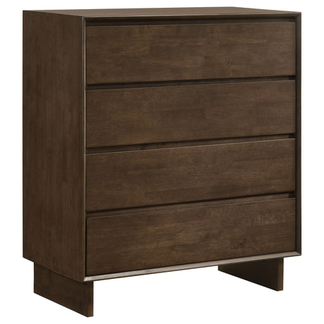 Furniture City Houma - Coaster - Glenwood 4-drawer Chest of Drawers Warm Brown - 225015