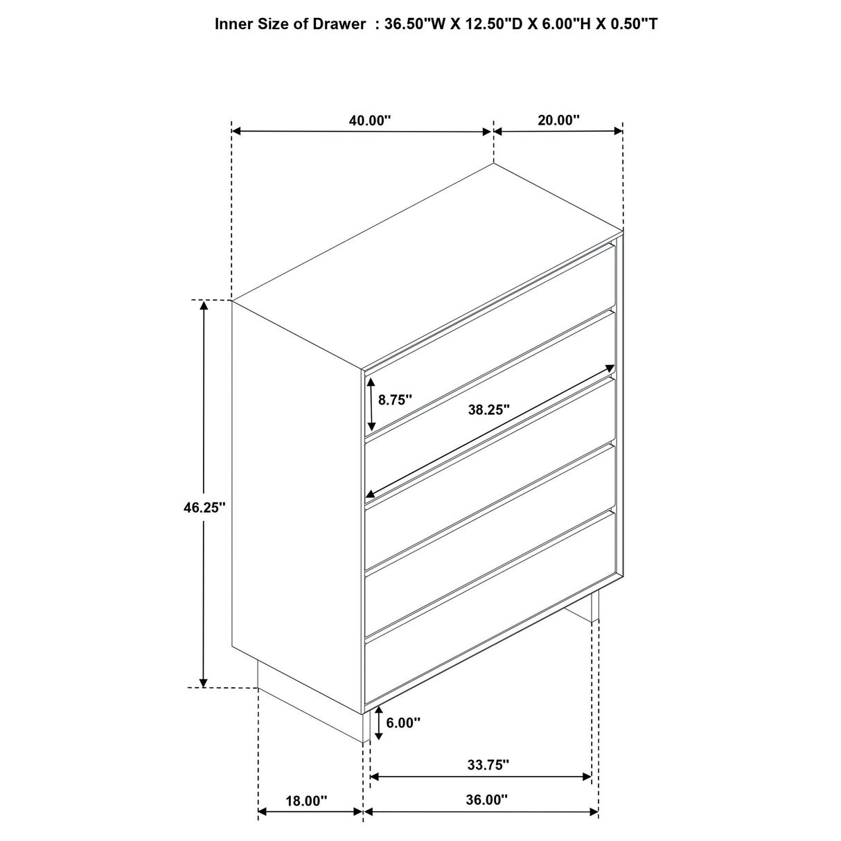 Glenwood 4-drawer Chest of Drawers Warm Brown