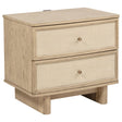 Furniture City Houma - Coaster - Kailani 2-drawer Nightstand Bedside Table Beige Oak - 225042