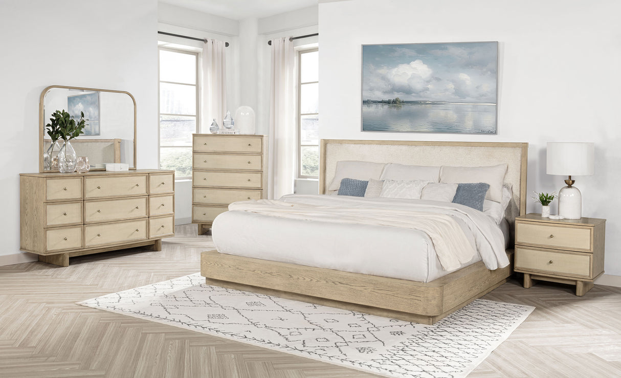 Kailani 2-drawer Nightstand Bedside Table Beige Oak