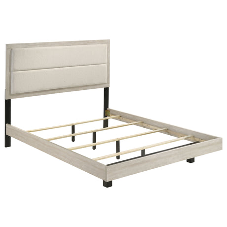 Furniture City Houma - Coaster - Trenton 54-inch Wood Queen Panel Bed Rustic Cream - 225061Q