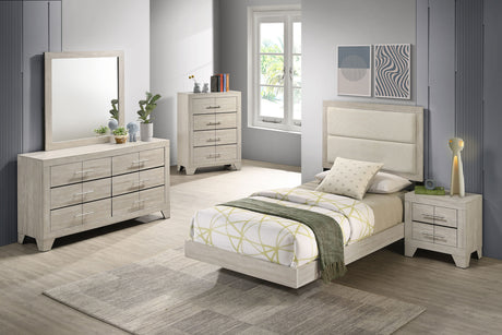 Furniture City Houma - Coaster - Trenton 5-piece Twin Bedroom Set Rustic Cream - 225061T-S5