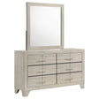 Furniture City Houma - Coaster - Trenton 6-drawer Bedroom Dresser With Mirror Rustic Cream - 225063M