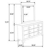 Trenton 6-drawer Bedroom Dresser With Mirror Rustic Cream