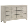 Furniture City Houma - Coaster - Trenton 6-drawer Bedroom Dresser Rustic Cream - 225063