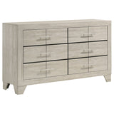 Furniture City Houma - Coaster - Trenton 6-drawer Bedroom Dresser Rustic Cream - 225063