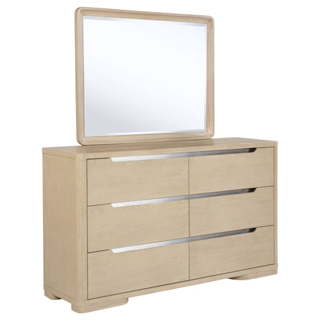 Furniture City Houma - Coaster - Ladera 6-drawer Bedroom Dresser and Mirror Light Elm - 225083M