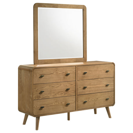 Furniture City Houma - Coaster - Robyn 6-drawer Bedroom Dresser and Mirror Light Ash - 225093M