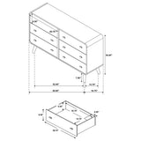 Robyn 6-drawer Bedroom Dresser Light Ash