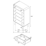 Robyn 5-drawer Bedroom Chest of Drawers Light Ash