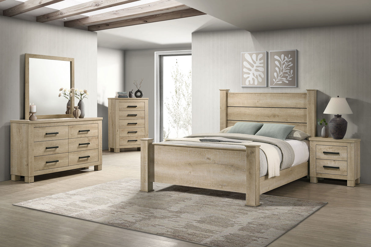 Furniture City Houma - Coaster - Oakglen 5-piece Eastern King Bedroom Set Weathered Oak - 225101KE-S5