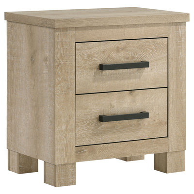 Furniture City Houma - Coaster - Oakglen 2-drawer Nightstand Bedside Table Weathered Oak - 225102