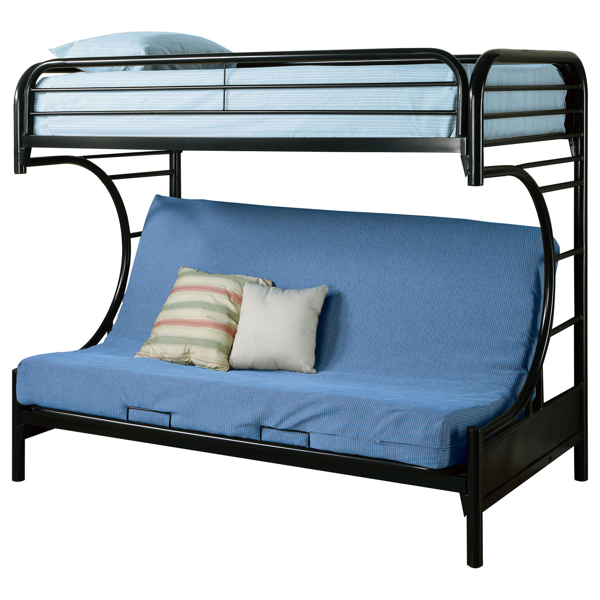 Furniture City Houma - Coaster - Montgomery Metal Twin Over Futon Bunk Bed Black - 2253K