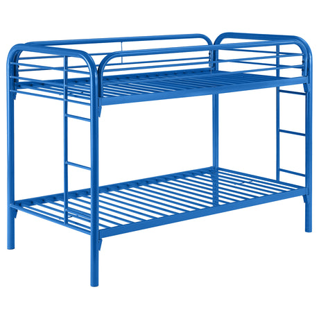 Furniture City Houma - Coaster - Morgan Metal Twin Over Twin Bunk Bed Blue - 2256B