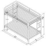 Morgan Metal Twin Over Twin Bunk Bed Blue