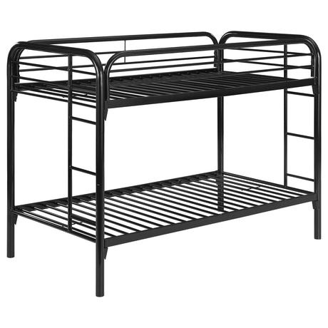 Furniture City Houma - Coaster - Morgan Metal Twin Over Twin Bunk Bed Black - 2256K