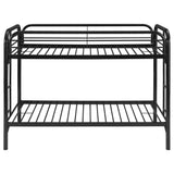 Morgan Metal Twin Over Twin Bunk Bed Black