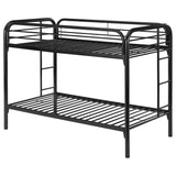Morgan Metal Twin Over Twin Bunk Bed Black