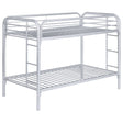Furniture City Houma - Coaster - Morgan Metal Twin Over Twin Bunk Bed Silver - 2256V