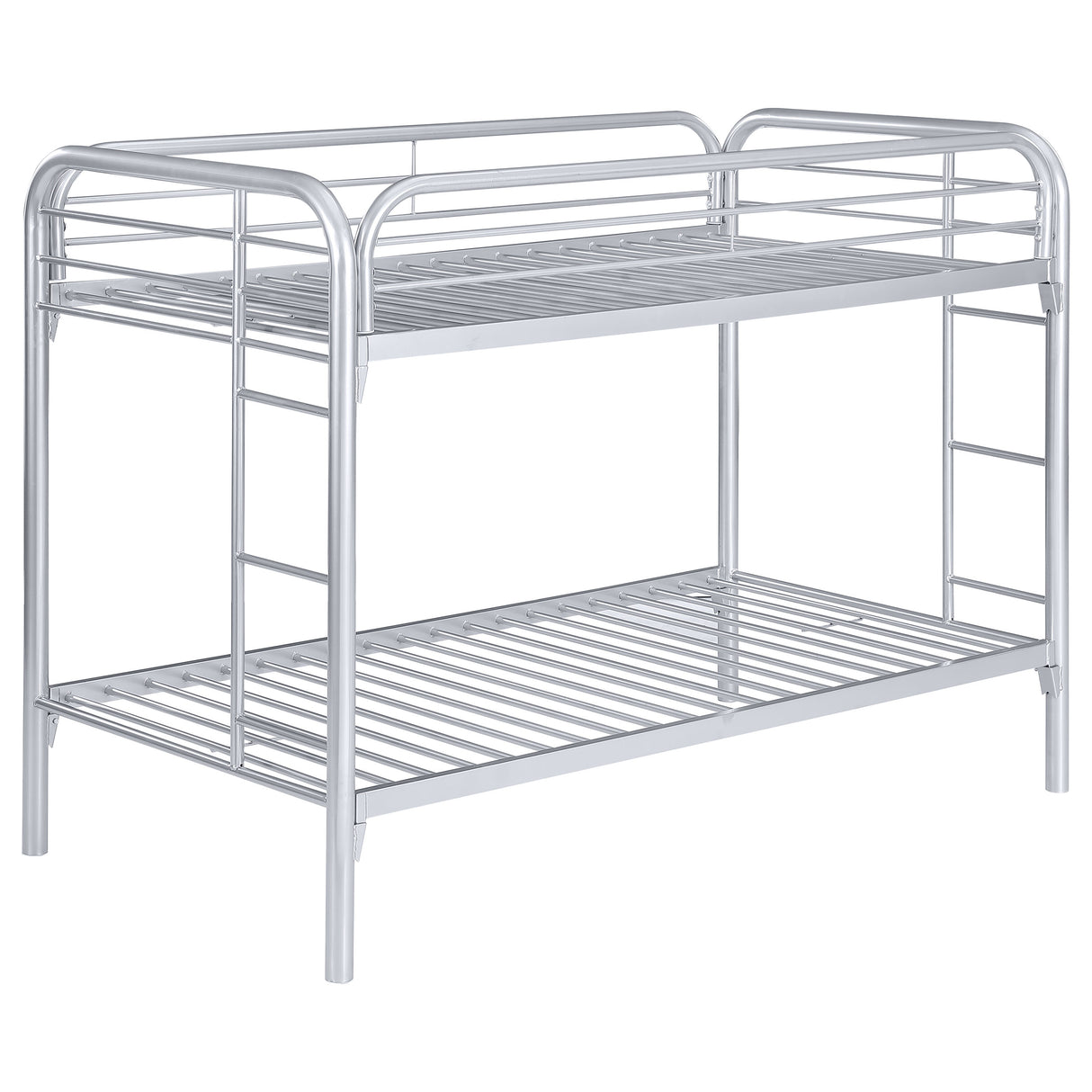 Furniture City Houma - Coaster - Morgan Metal Twin Over Twin Bunk Bed Silver - 2256V