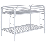 Furniture City Houma - Coaster - Morgan Metal Twin Over Twin Bunk Bed Silver - 2256V