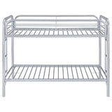 Morgan Metal Twin Over Twin Bunk Bed Silver