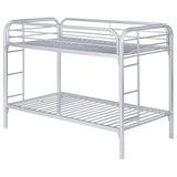 Morgan Metal Twin Over Twin Bunk Bed Silver