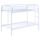 Furniture City Houma - Coaster - Morgan Metal Twin Over Twin Bunk Bed White - 2256W