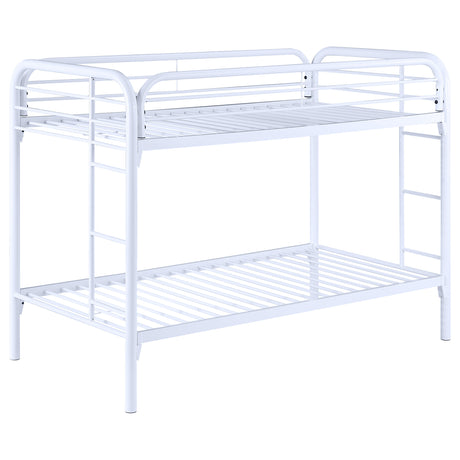 Furniture City Houma - Coaster - Morgan Metal Twin Over Twin Bunk Bed White - 2256W