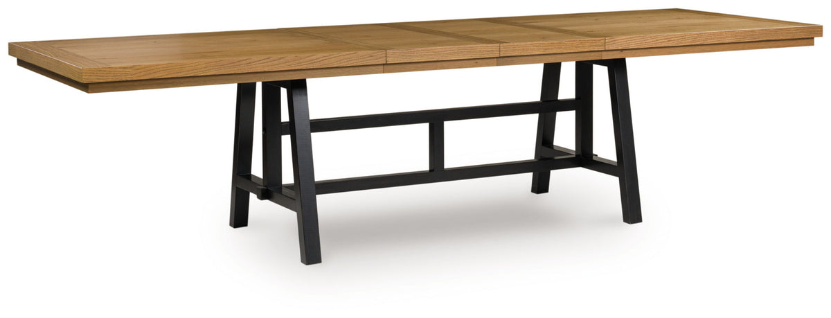 Galliden - Rectangular Dining Room Extension Table - Black / Brown