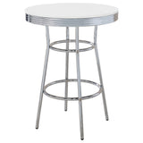 Furniture City Houma - Coaster - Retro Round 30-inch 1950's Bistro Pub Height Bar Table White - 2300