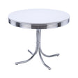 Furniture City Houma - Coaster - Retro Round 42-inch Wood Top Dining Table White and Chrome - 2388