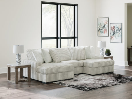 Furniture City Houma - Ashley Furniture - Stupendous 3-Piece Sectional with Double Chaise - RAF 3-Piece Sectional with Double Chaise / Alloy - 25903S4