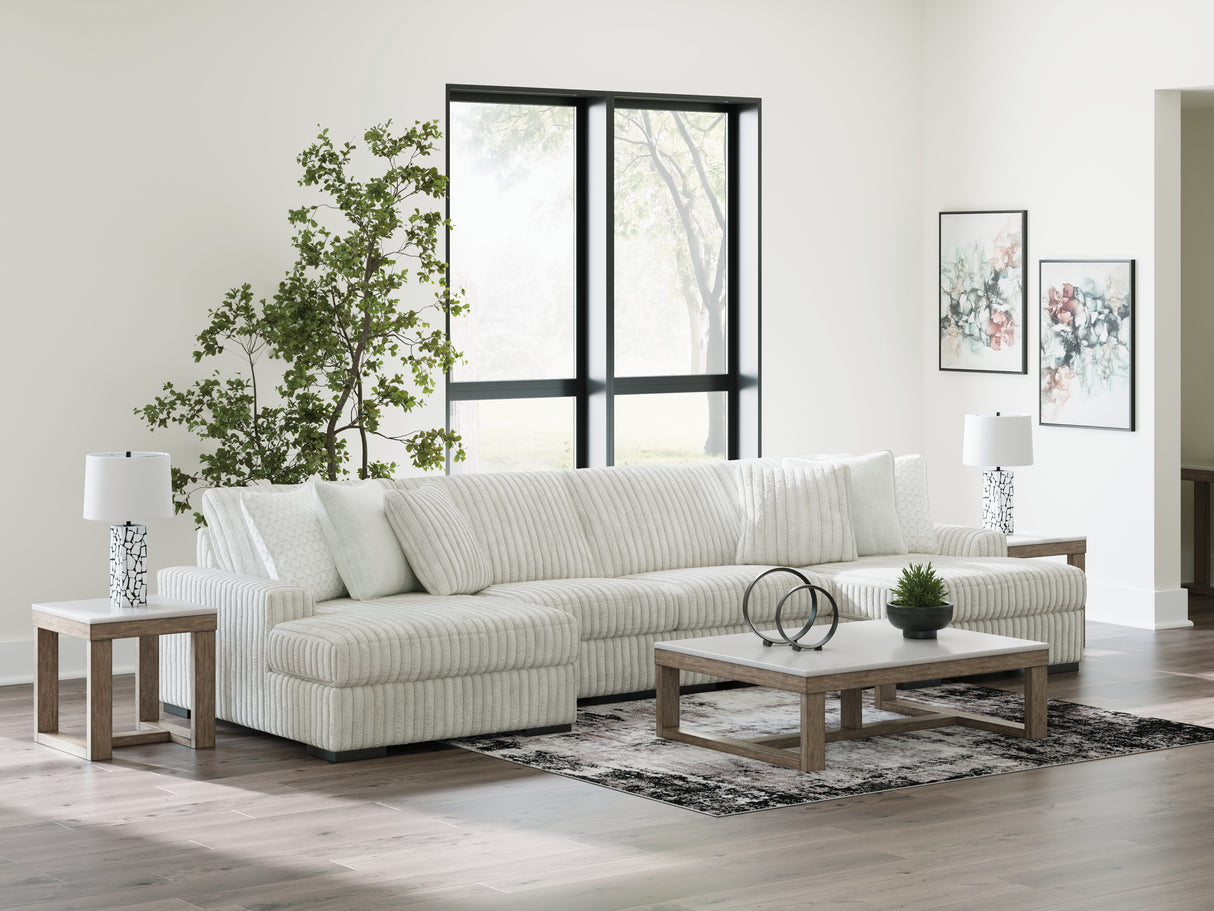 Furniture City Houma - Ashley Furniture - Stupendous Sectional - RAF 4-Piece Sectional with Double Chaise / Alloy - 25903S5