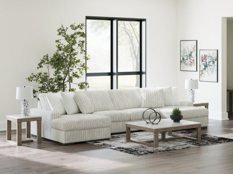 Furniture City Houma - Ashley Furniture - Stupendous 4-Piece Sectional with Double Chaise - RAF 4-Piece Sectional with Double Chaise / Alloy - 25903S5