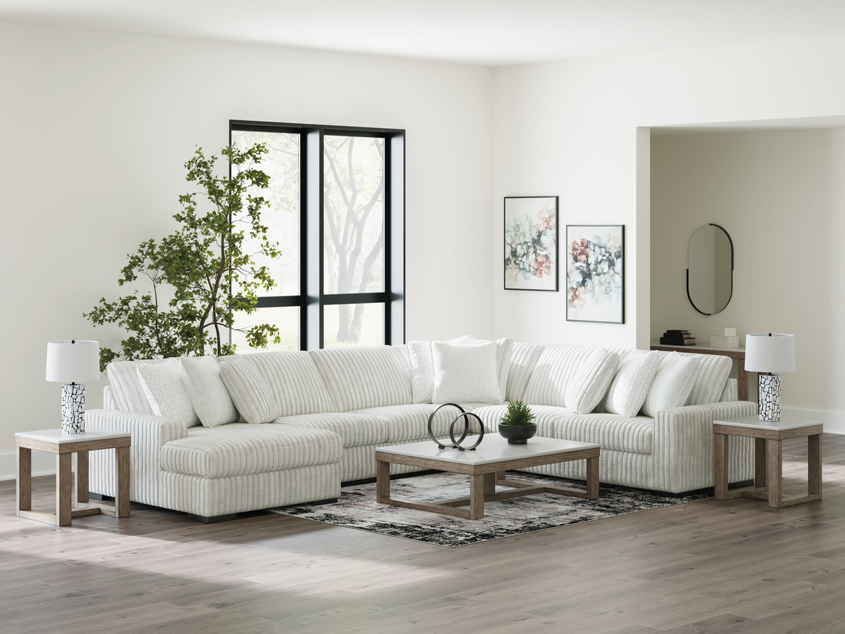 Furniture City Houma - Ashley Furniture - Stupendous Sectional - RAF 5-Piece Sectional with Chaise / Alloy - 25903S8