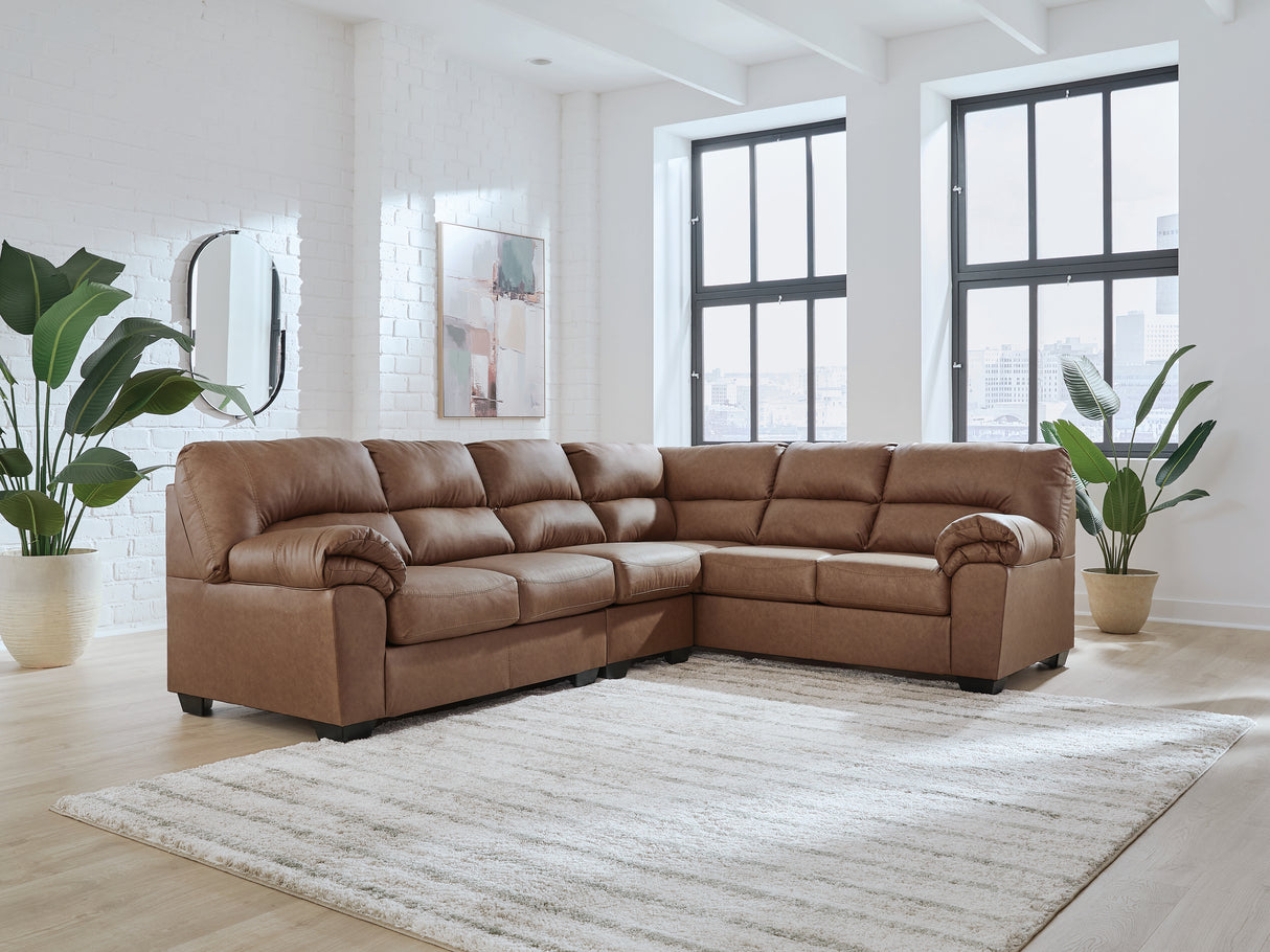 Furniture City Houma - Ashley Furniture - WillowBend 3-Piece Sectional - RAF 3-Piece Sectional / Caramel - PC27704S3