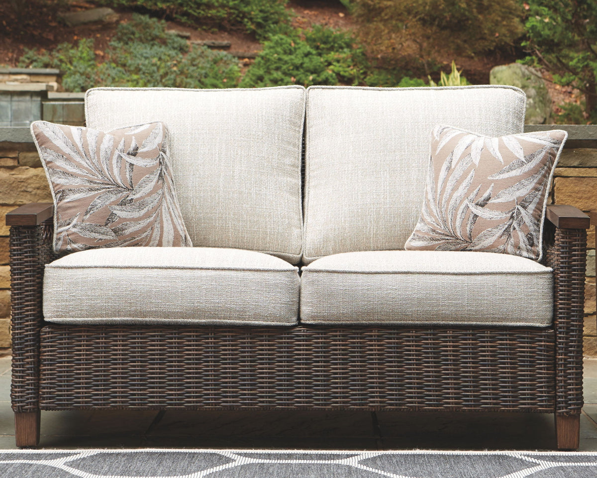 Paradise Trail - Loveseat w/Cushion - Medium Brown