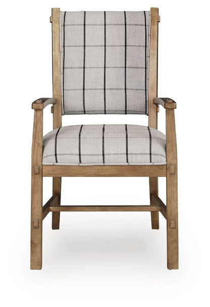 Ridgester - Dining Upholstered Arm Chair (Set of 2) - Light Brown